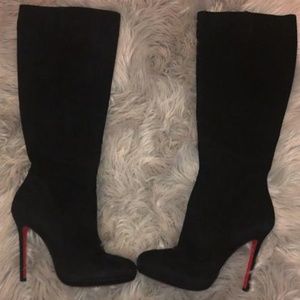 Christian Louboutin Black Botalili 120 Suede Boots